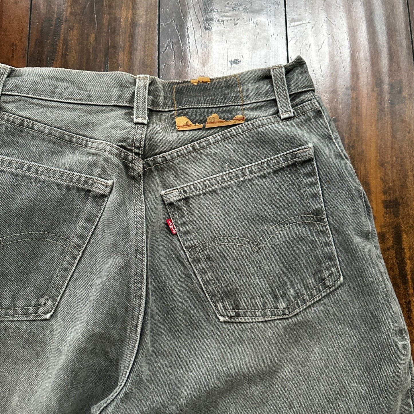 VTG 90s Levis 501 Button Fly 27x30 USA Tag Jeans Straight Wash Grey XX Act Faded