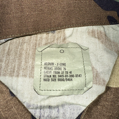 US Military Woodland Camo 90s Field Jacket Coat Cold Weather M X Long 1993 Sum