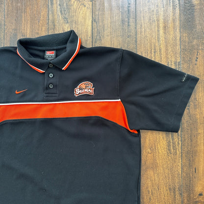 OSU Oregon State University Beavers Vintage T Shirt Nike Polo Dri Fit Golf