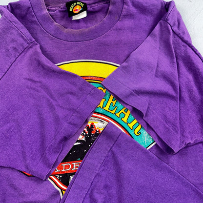 Beach Gear Purple VTG T Shirt Single Stitch Volleyball Sports Hot Summer Swim