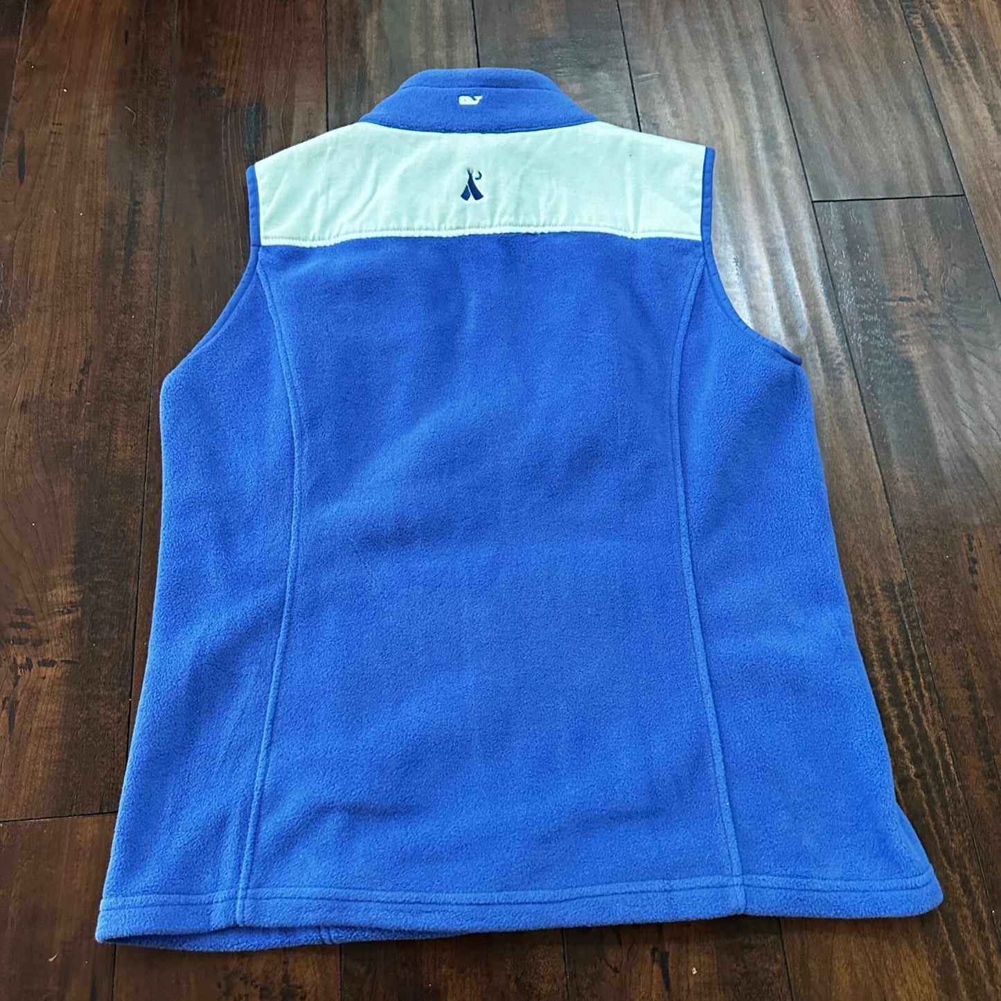 Vineyard Vines Vest Womens Large Blue Whale Zip Fleece Coat Casual Ladies