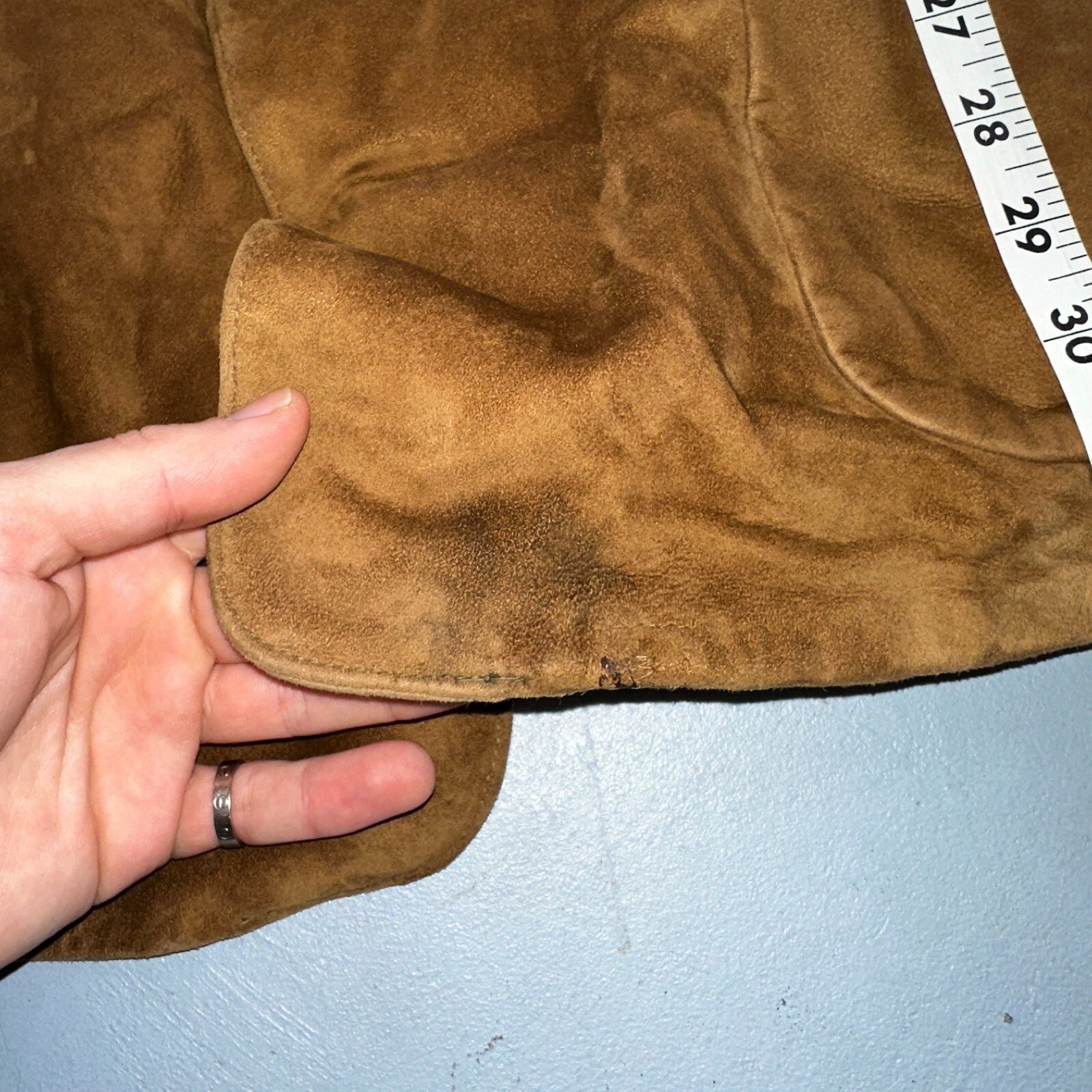 Vintage 50s Pennys Men’s 42L Brown Suede Leather Western Coat Blazer Chore 1950s