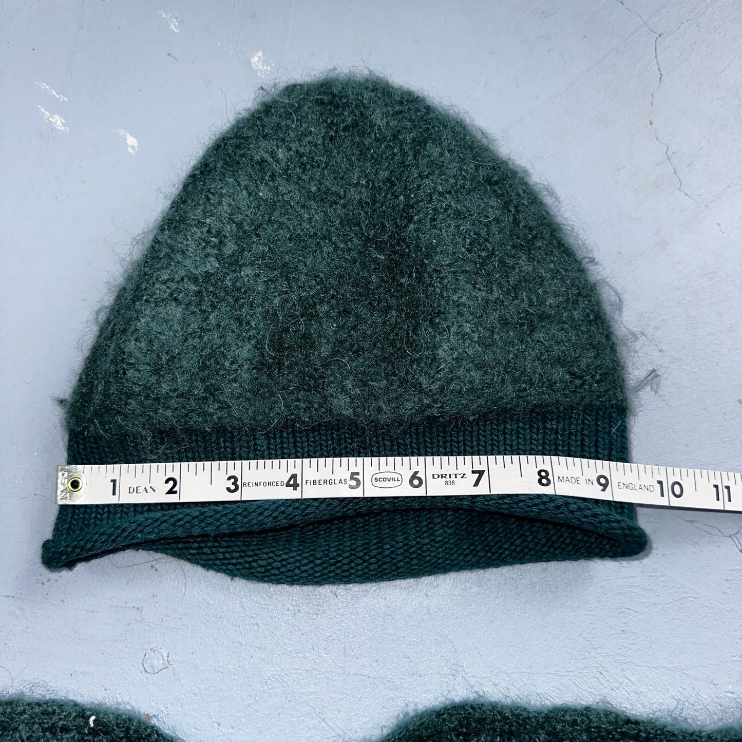 Nordstrom 1970s VTG Green Mohair Wool Winter Scarf and Hat RARE 70s Art Deco