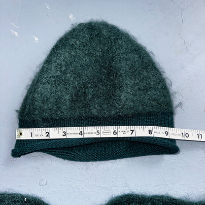Nordstrom 1970s VTG Green Mohair Wool Winter Scarf and Hat RARE 70s Art Deco