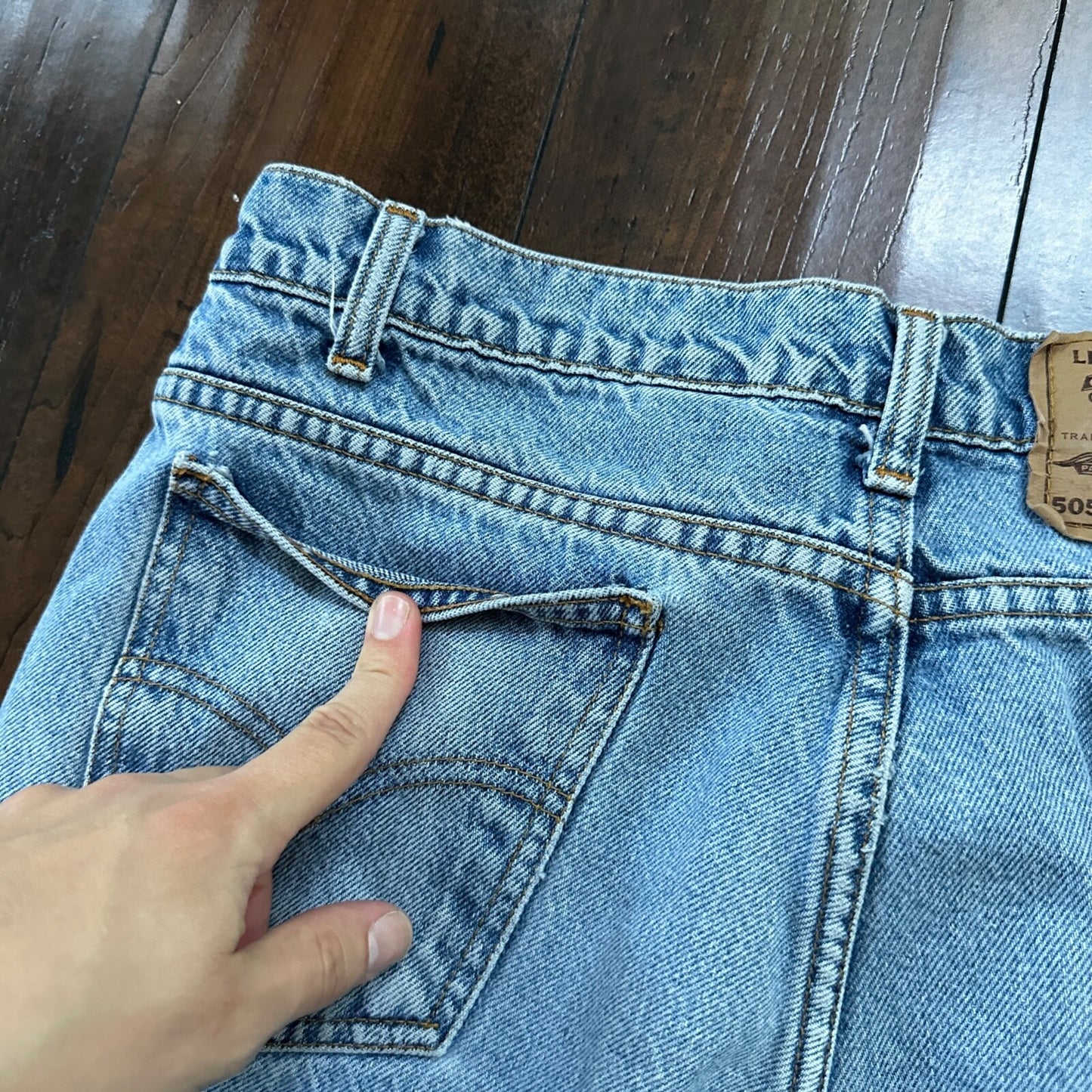 Vintage 80s Levis 505 Light Blue 70s Jeans USA Orange Tab 34x30 Act 31x29