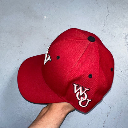 Wisconsin Badgers Red Snap Back Baseball Trucker Hat Cap VTG Zephyr Korea 80s