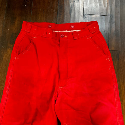 VTG Buckleback Red Layer Pants Mens Red Quilted Rockabilly 60s 70s Winter