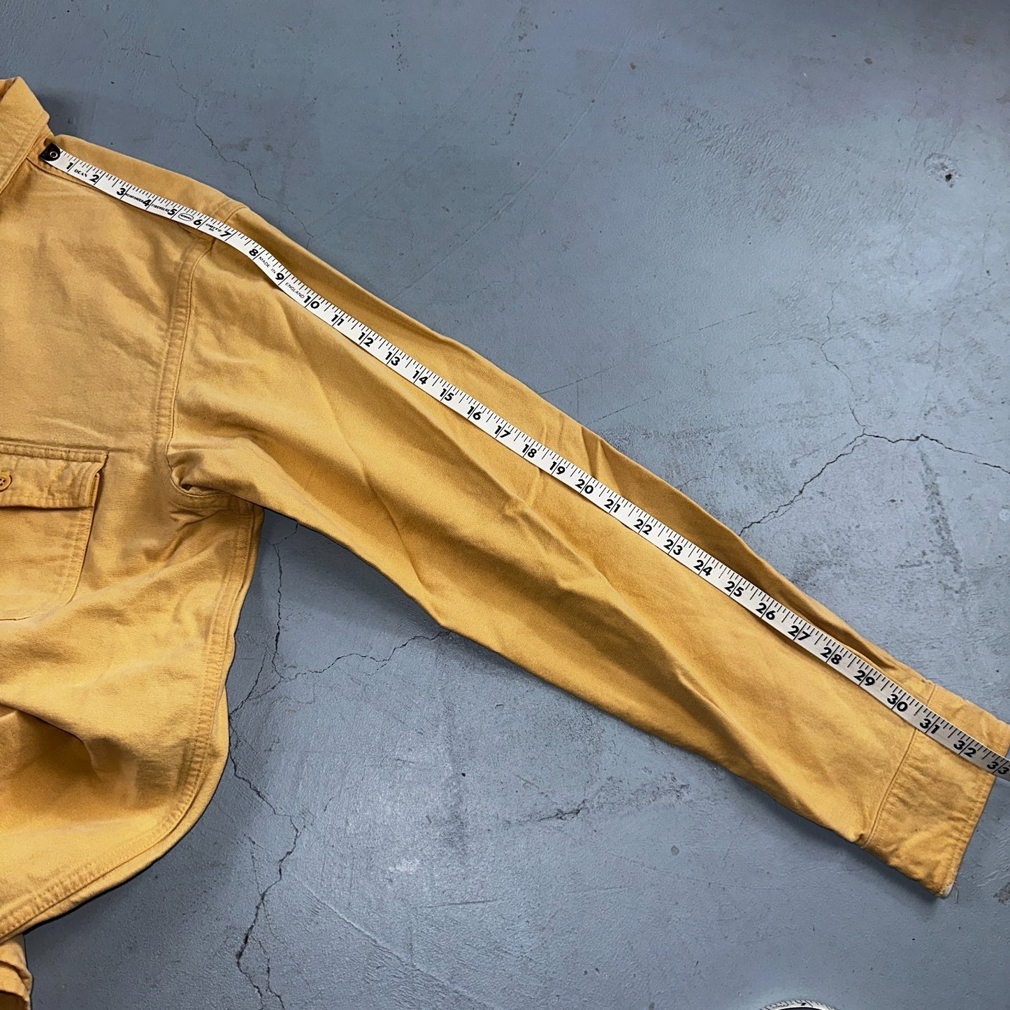 Vintage LL Bean Chamois Cloth Flannel Shirt Mens L Tall Yellow Made in USA 90s