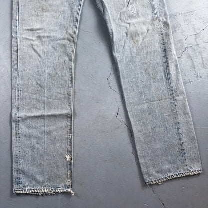 Levis 501 Vintage 80s USA XX Straight Leg Jeans Blue Light Wash 34x36 Act 31x34