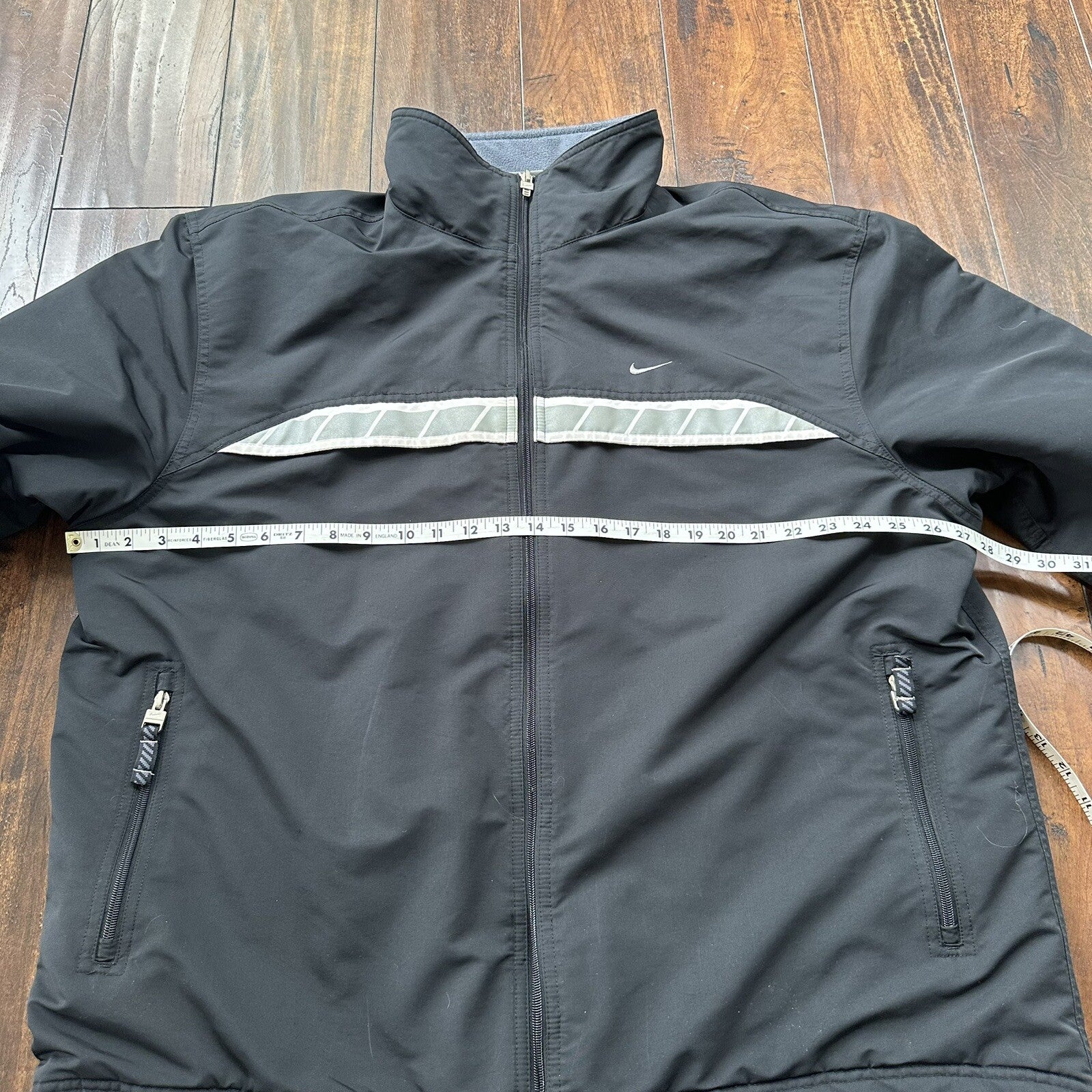 Nike Jacket Adult XL Black Nylon Softshell Fleece Coat 3M Warm Vintage Y2K 90s