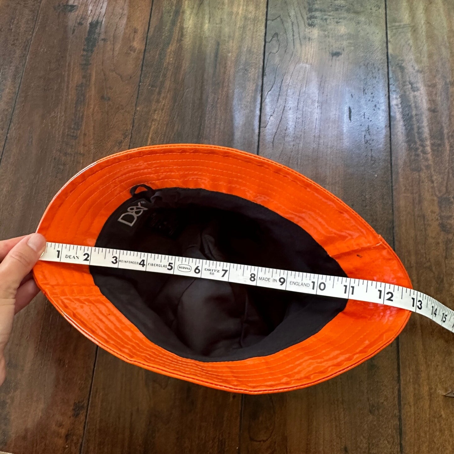 Y2K David & Young Women's Solid Rain Bucket Hat Orange VTG style 90s Cool Cap