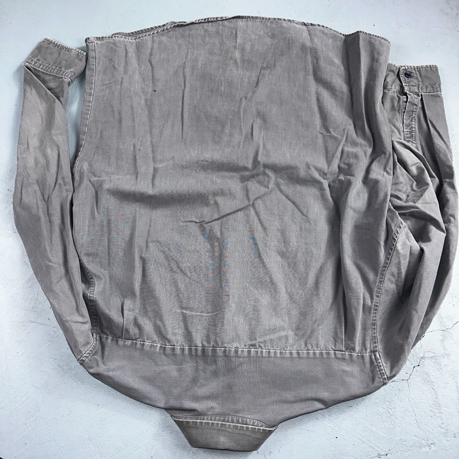 Rugged Wear Joes Jeans Shirt Gray Large Button Up Pockets Workwear Cotton VTG