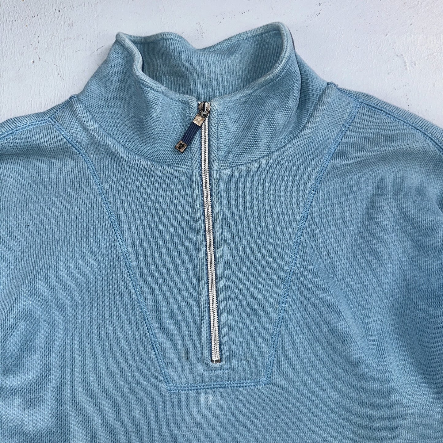 Tommy Bahama Sweater Mens XL Blue Quarter Zip Pullover Stretch Preppy Relaxed
