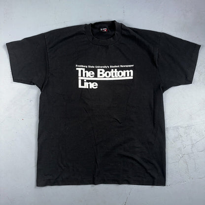Bottom Line VTG T Shirt Funny Joke Quote Humor IT Every 90s Rap Frostburg Uni