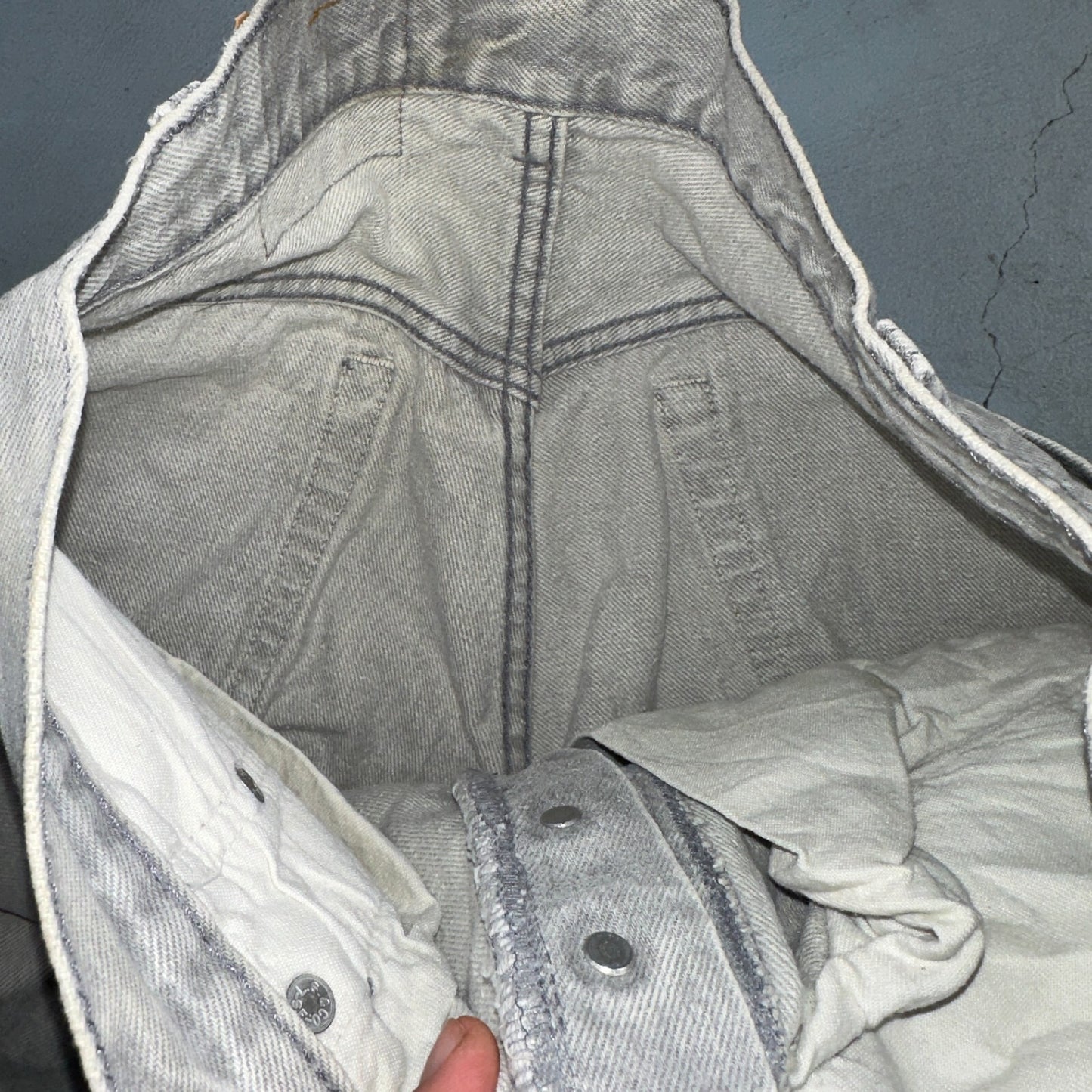 Levis 501 Vintage 80s USA XX Straight Leg Jeans Gray Acid Wash 31x32 Act 29x30