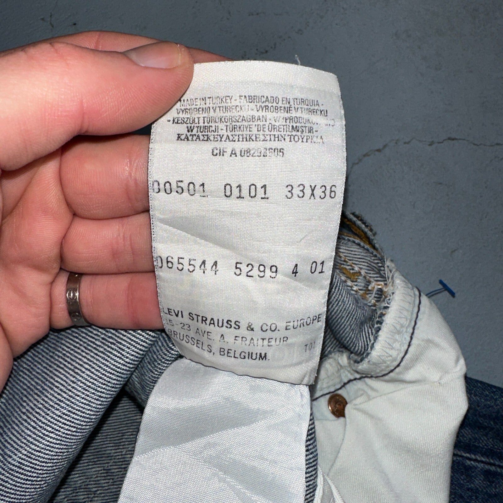 Levis 501 Vintage 90s XX Straight Leg Jeans Y2K Med Wash 33x36 Act 32x34