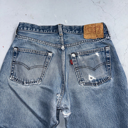 Levis 501 Vintage 80s Redline Selvedge USA XX Jeans Light Wash 32x33 Act 28x28