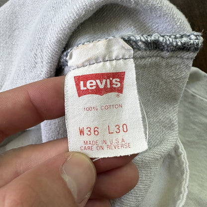 Vintage 90s Levis 501 USA 36x30 Tag Jeans 80s Blue Light Bleach Wash Act 32x29