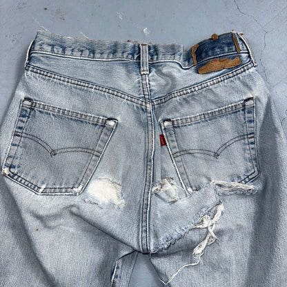Levis 501 Vintage 80s Redline Selvedge USA XX Jeans Light Wash 30x38 Act 28x33