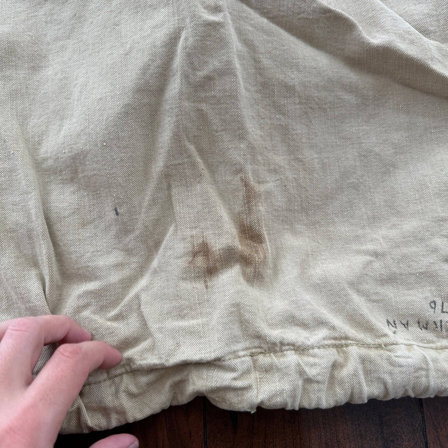 VTG WWII Canvas Garment Laundry Bag Rare Military Denim 1940s 40s 50s Stencil