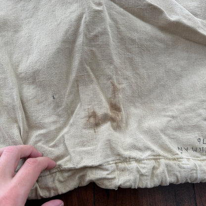 VTG WWII Canvas Garment Laundry Bag Rare Military Denim 1940s 40s 50s Stencil