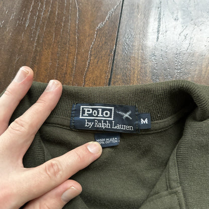 Vtg 90s Polo Ralph Lauren Mens T-Shirt Long Sleeve Green Sz Medium Made in USA