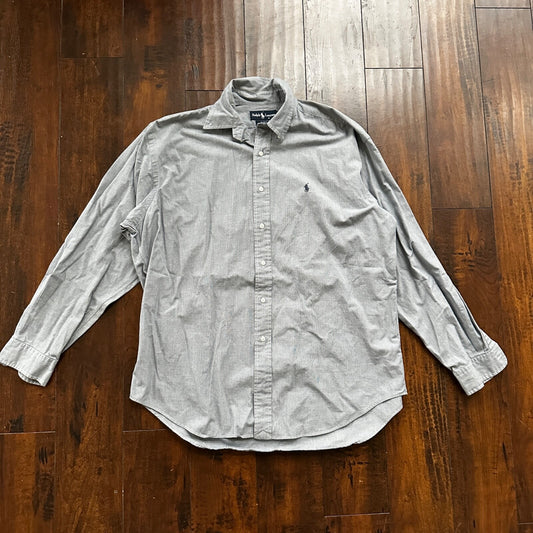 Polo Ralph Lauren Size L Blake Button Down Shirt Blue Check Pony