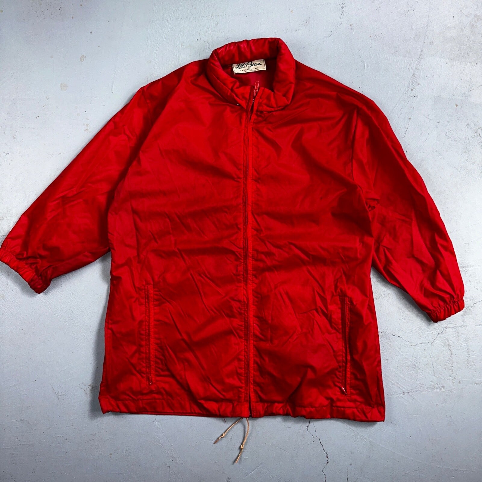 LL BEAN Coach Jacket Large Zip Front Nylon True VTG 1970s Windbreaker Thin