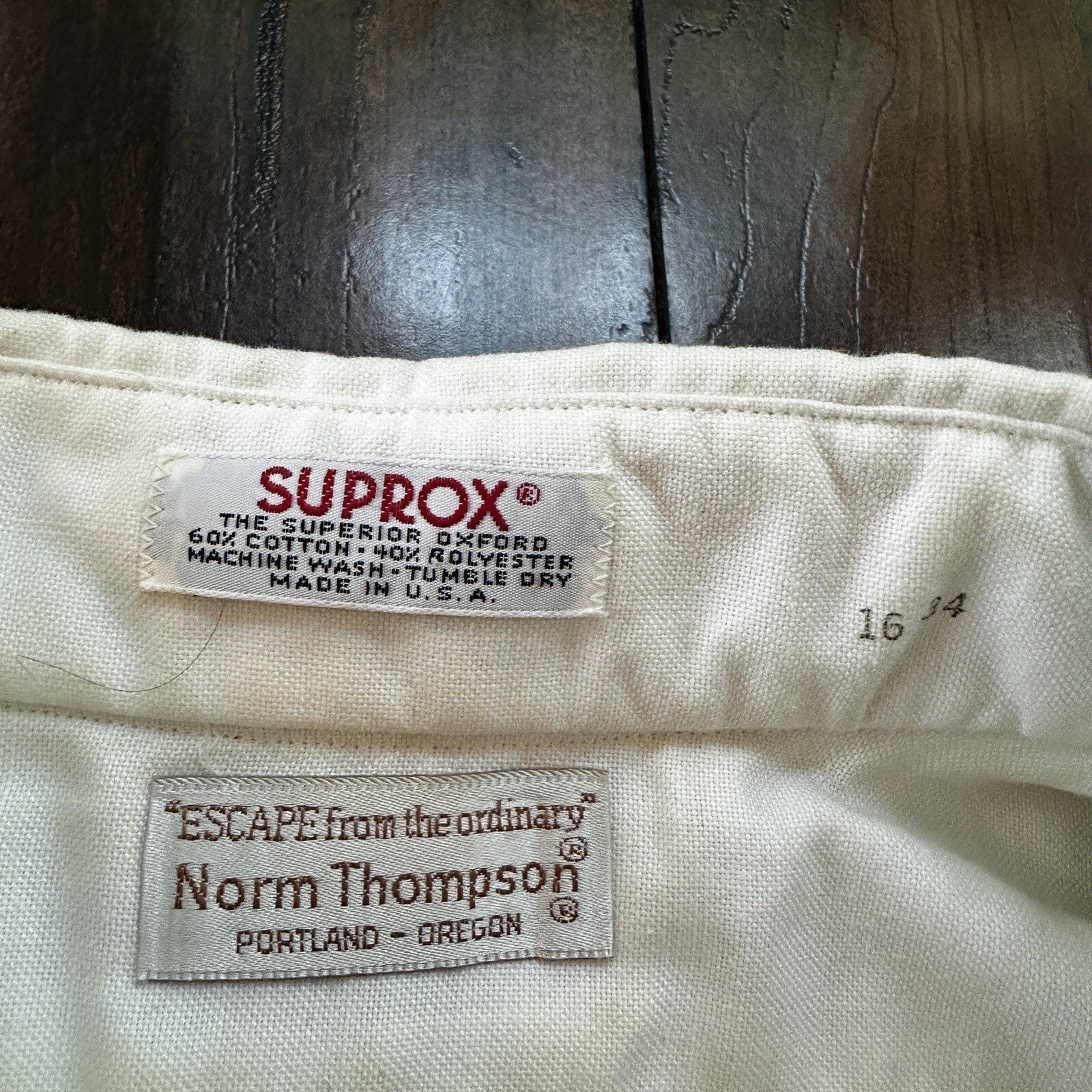 Vintage Norm Thompson USA Mens Long Sleeve Button Up Shirt White 80s