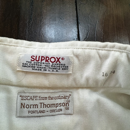 Vintage Norm Thompson USA Mens Long Sleeve Button Up Shirt White 80s