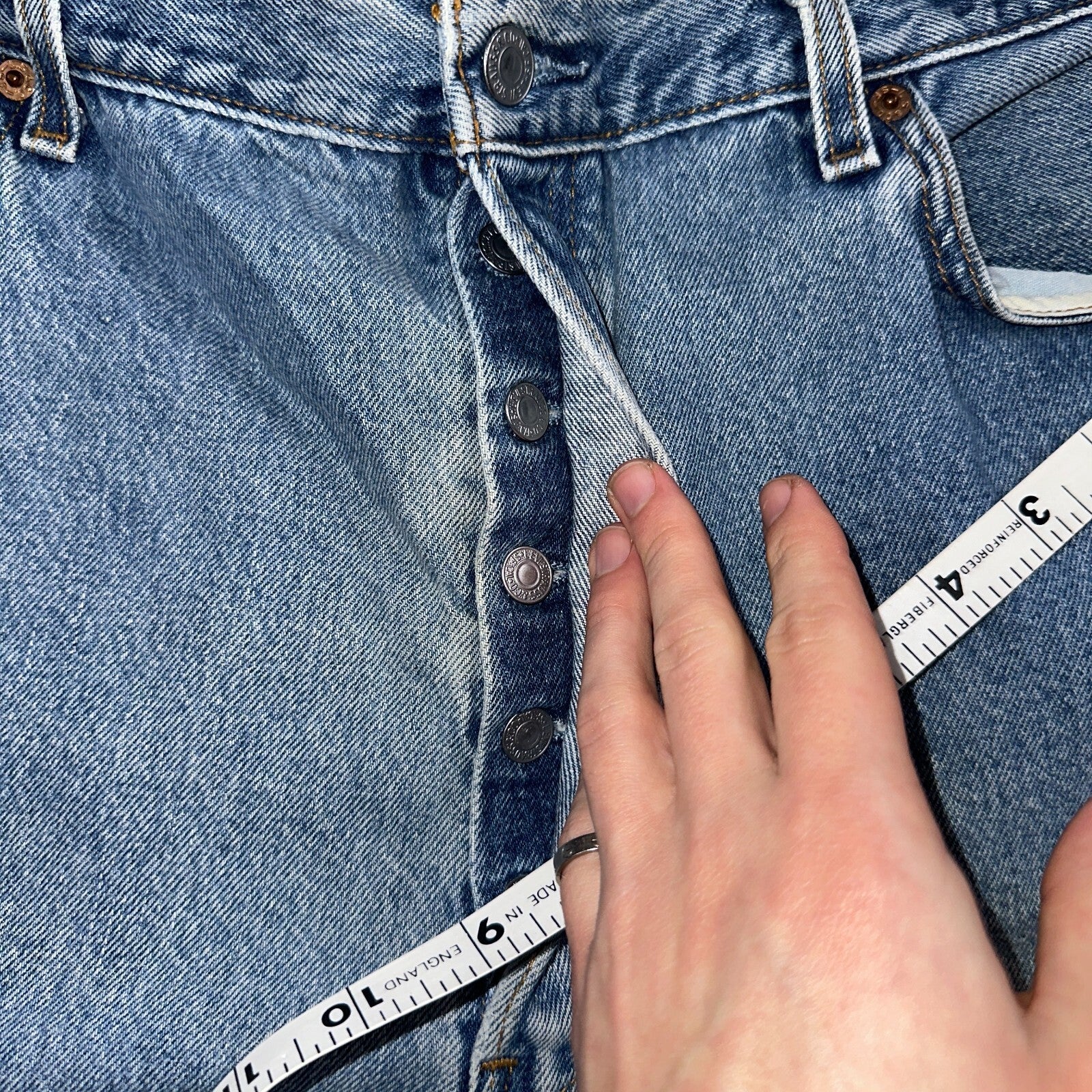 Levis 501 Vintage 90s Mexico Straight Leg Jeans 40x32 Y2K Light Wash Act 37x30