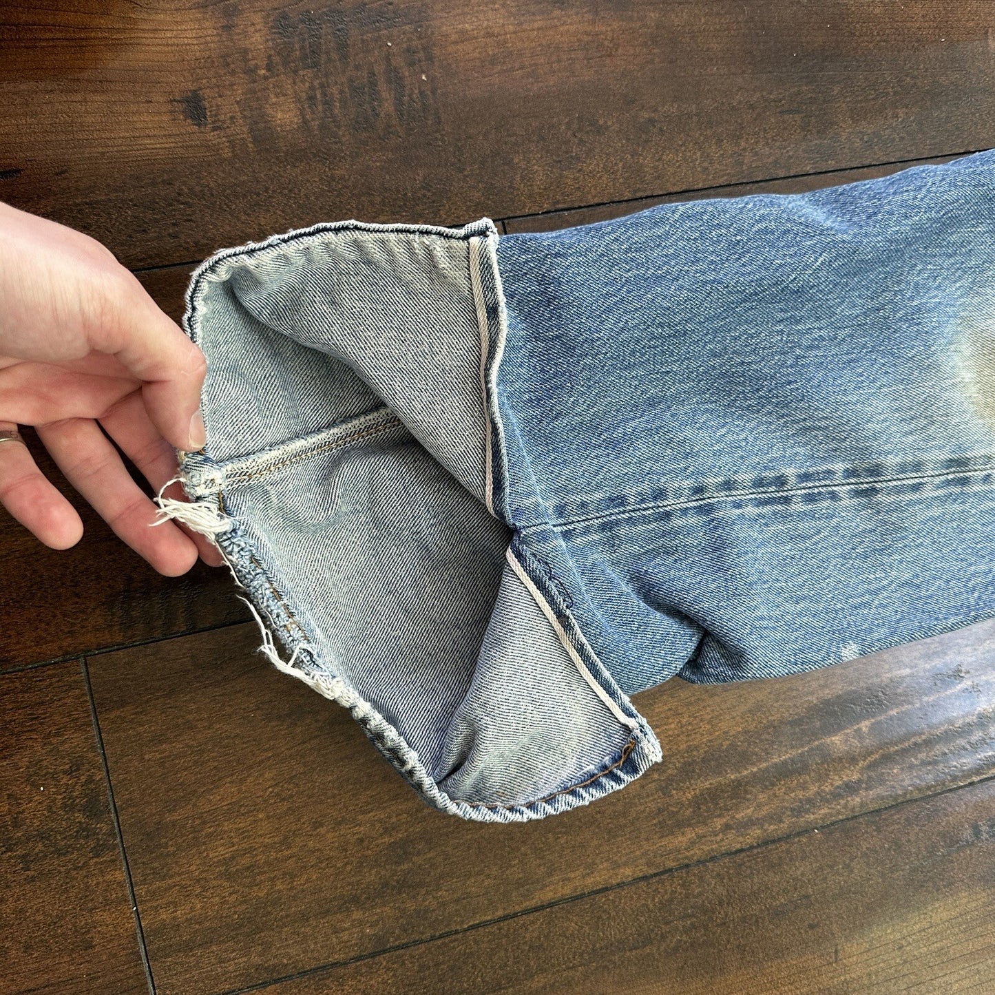 Levis Vintage 80s Redline Selvedge USA 501 XX Jeans Light Wash 33x36 Act 30x34