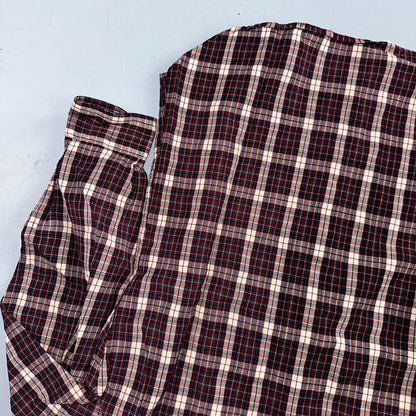 Vintage Pendleton Shirt Mens M Wool Plaid Flannel USA Button 1970s 70s Red