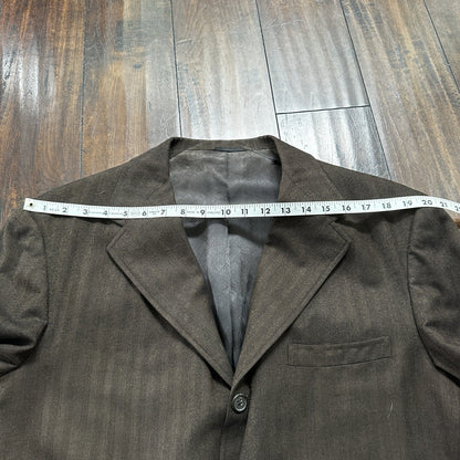 1960s 1970s Brown Striped Sport Jacket VTG Mens Suit 44 33x32 Rockabilly Wool