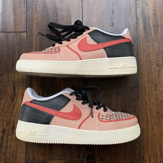 Nike Air Force 1 CUSTOM Low Triple All White 314192-117 Pink Size 7Y Women's 8.5