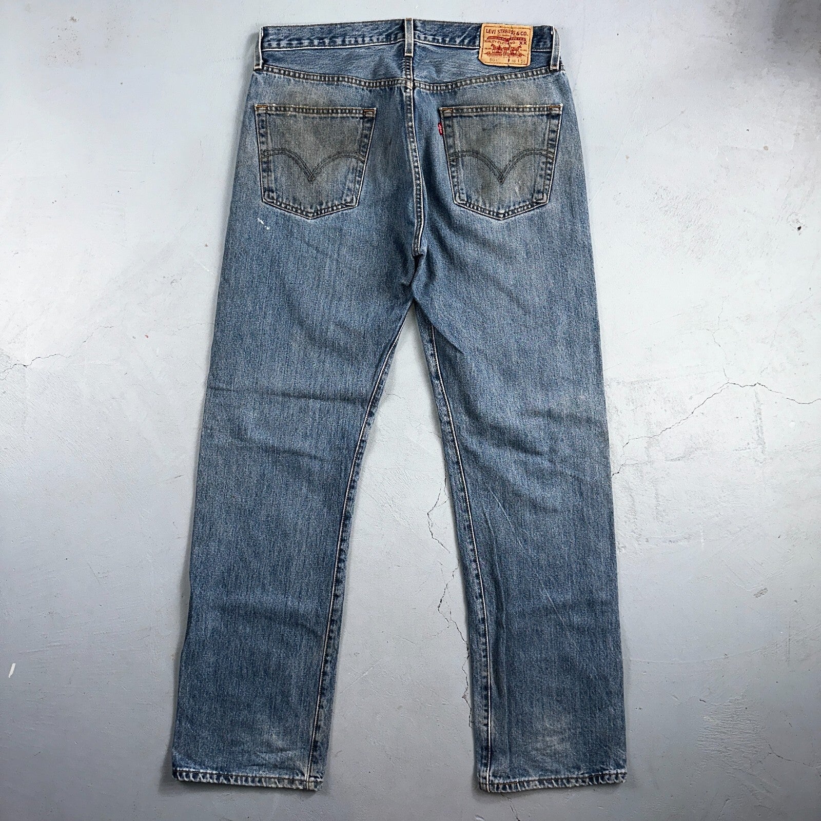 Levis 501 Vintage Y2K XX Straight Leg Jeans Blue Med Wash 36x34 Act 35x34
