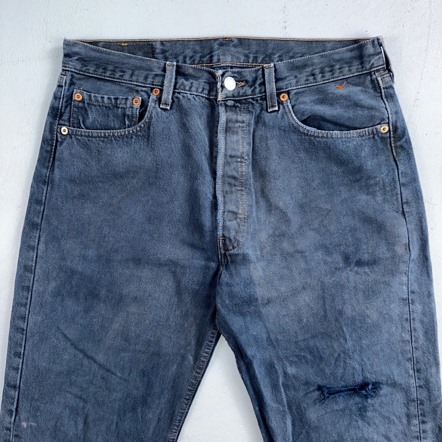 Levis 501 Vintage 90s USA XX Straight Leg Jeans Blue Overdyed 33x30 Act 32x29