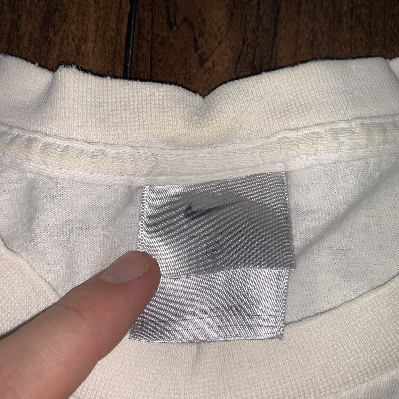 Nike Vintage T Shirt Mens White Small Y2K Silver Skateboard Cone Surf Ocean