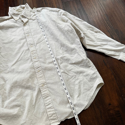 Polo Ralph Lauren Beige Button Down Work Shirt Dress Vtg Up Y2K 90s Western
