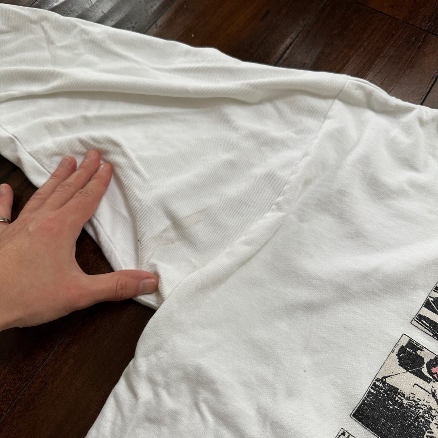 Sports White Basketball Team Long Sleeve Gym Vintage T Shirt 90s Gang Cool Rap