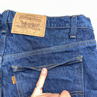 Levis 505 Vintage 80s 20505-0217 Orange Tab Dark 501 Jeans 36x34 USA 1980s