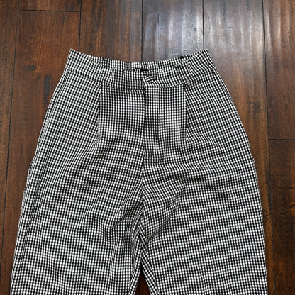 Zara Trf Collection Womens Plaid Checker BLACK White Dress Pants Sz S