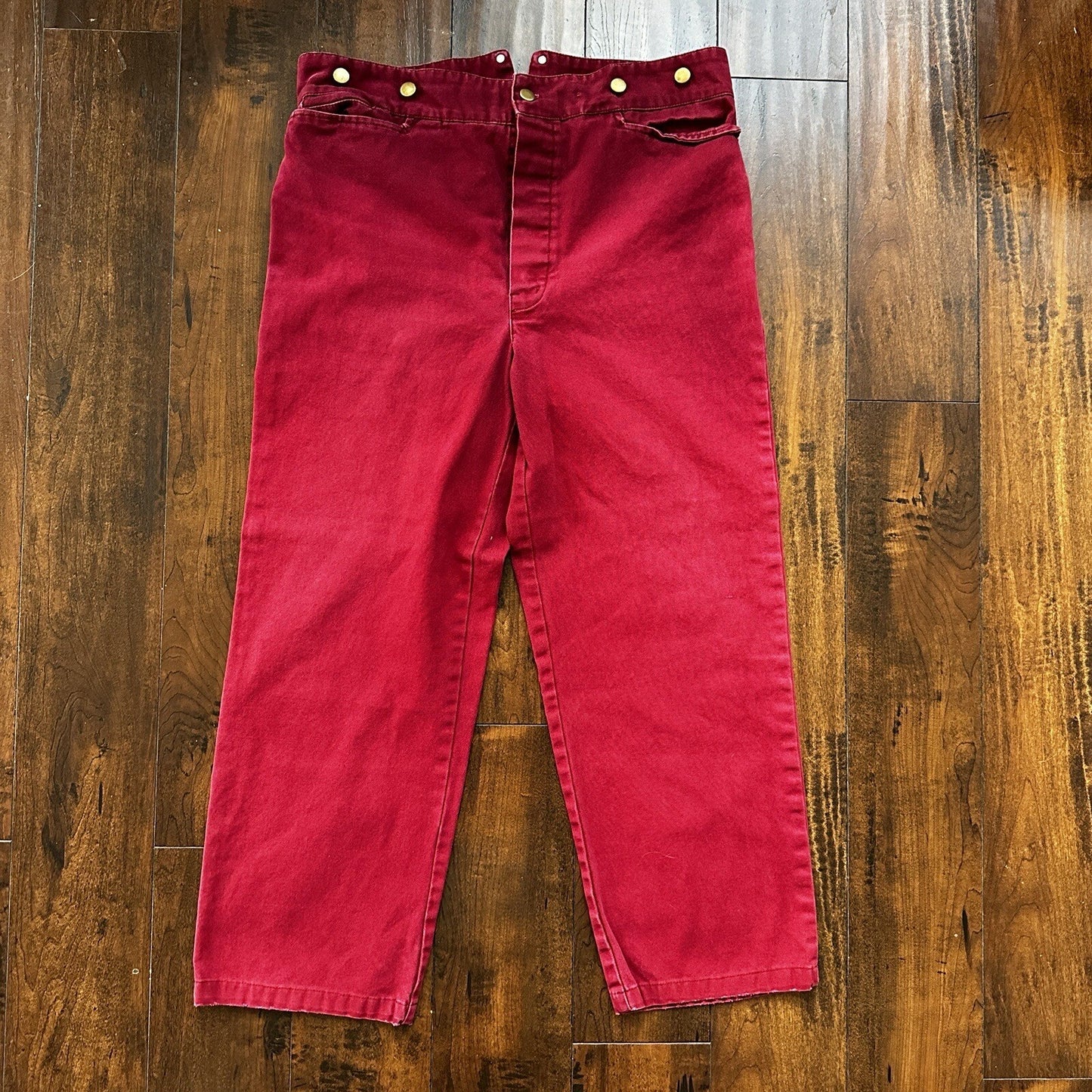 VTG Mens Scully Rangewear Cotton Canvas Outdoor Pants Buckleback Cowboy 36 Red