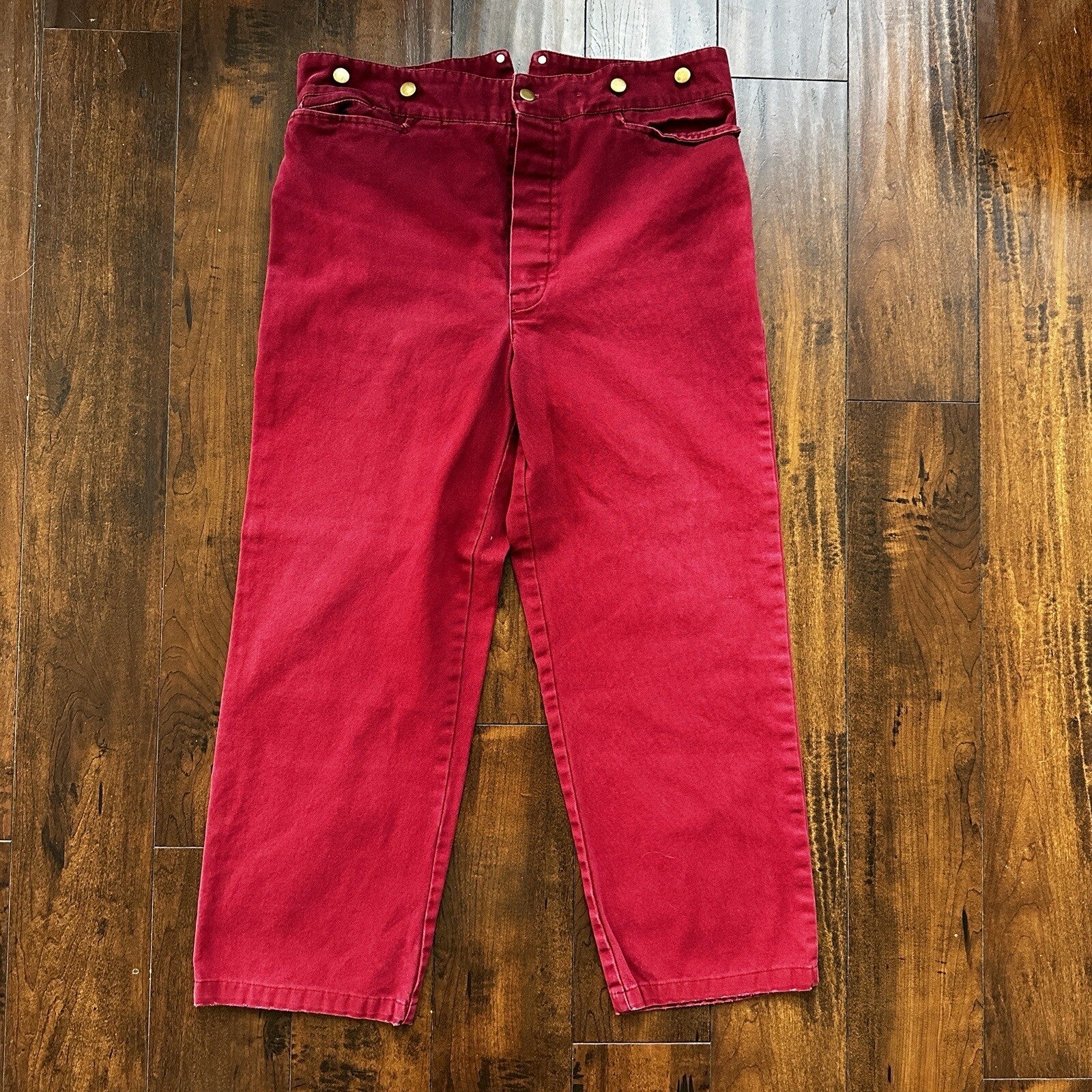 VTG Mens Scully Rangewear Cotton Canvas Outdoor Pants Buckleback Cowboy 36 Red