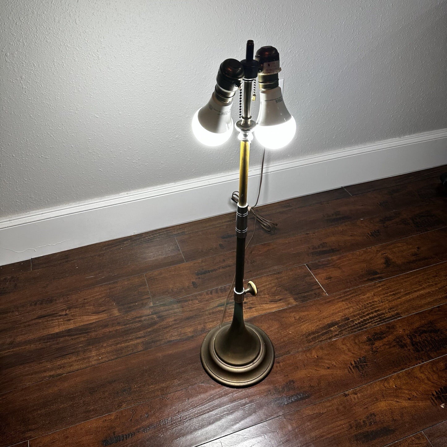 Pair 1986 CHAPMAN Tall Brass Horn Shaped Lamps 1985 Vintage MCM Design Nelson