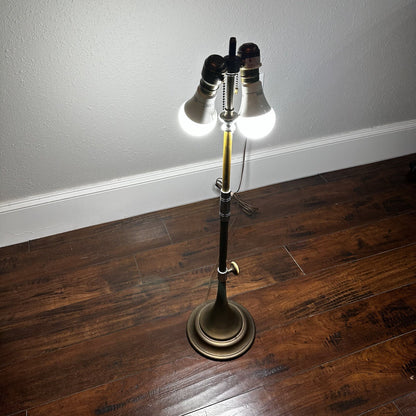 Pair 1986 CHAPMAN Tall Brass Horn Shaped Lamps 1985 Vintage MCM Design Nelson