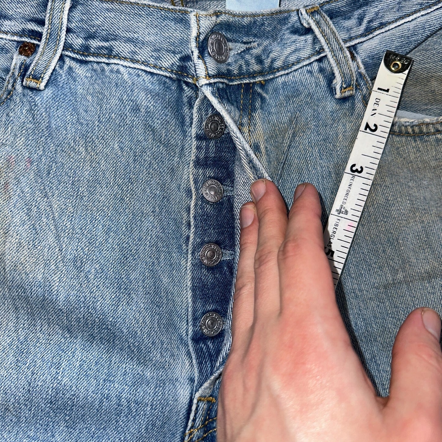 Levis 501 Vintage Y2K XX Straight Leg Jeans 90s Blue Light Wash 36x30 Act 35x29