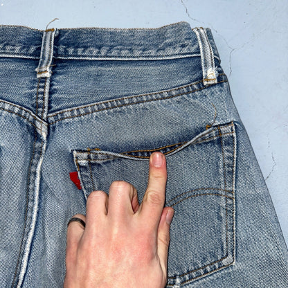 Levis 501 Vintage 80s Redline Selvedge USA XX Jeans Light Wash 30x36 Act 27x31
