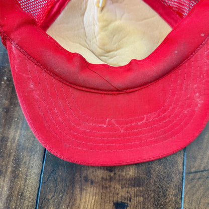 Captain Vintage Hat Cap Snapback Military Red White Flag USA Patrol Chief 80s