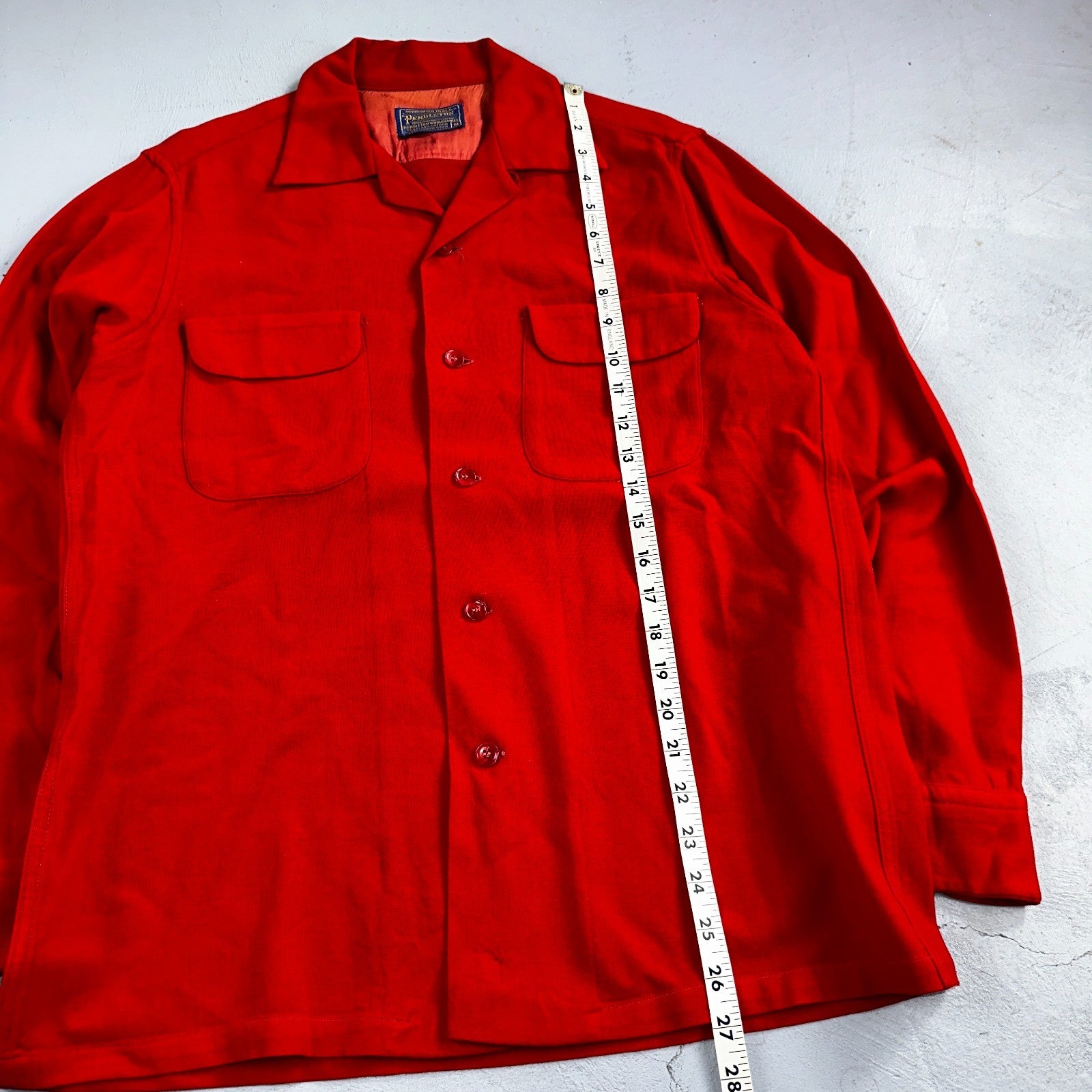 Pendleton VTG Board Shirt Plaid 100% Wool Button Down Size M Plaid 1960s Camp